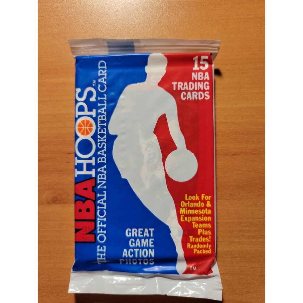1989-90 NBA Hoops Sealed Wax Pack w/#30 Karl Malone & #219 James Worthy All Star